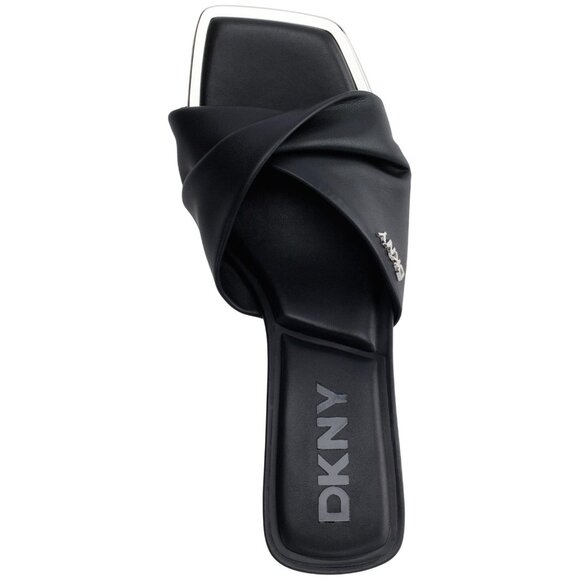 DKNY Womens Jolaine Twist Heel Sandal Mule K1532005 Black 9.5M - Picture 12 of 14